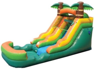 TROPICAL SINGLE SLIDE DRY, WET WITH POOL OR BALL PIT. 27Lx14Wx15H. Bookings 832-216-8423