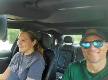 Student taking a driving lesson