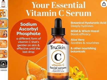 vitamin c, anti aging, facial serum, hyaluronic acid, brightening serum