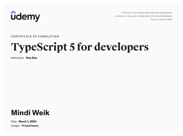 Udemy certificate of course completion
