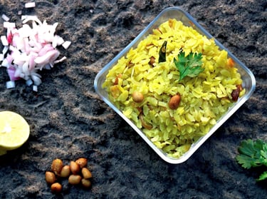 A Maharashtrian Breakfast Option with Crunchy Peanutss