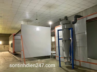 dây chuyền sơn tĩnh điện bán tự động