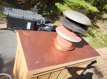 fluid copper application on chimney in fairfield county new york
