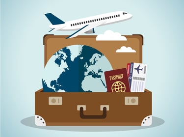 Suitcase with Travel Items