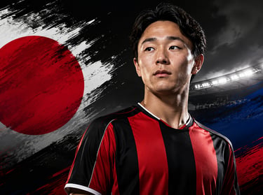 Illustration de Keita Kosugi, défenseur japonais évoluant à l'Eintracht Francfort