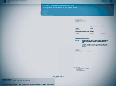 Zainab AbdulKarim lives in the home of the police officer in Oslo, she sent to blackmail the victims