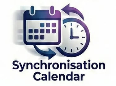 Icône de synchronisation automatique entre le répondeur IA et le calendrier professionnel