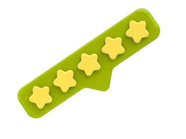 5-star rating 3D icon for client satisfaction and reviews