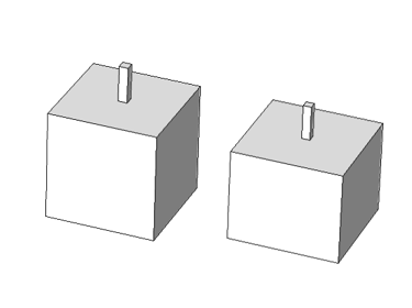 Géometrie de 2 résonateurs de Helmholtz