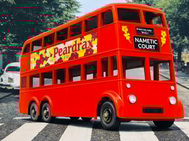 Spielzeug Bus auf ikonischer Londoner Strasse