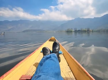 A beautiful Dal Lake of Kashmir, Boat View