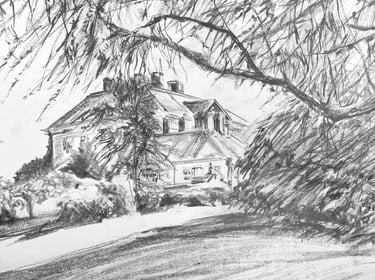 Dumfries House through the trees study 1
