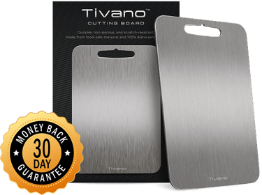 Tivano titanium cutting board - hygienic, knife-friendly surface for food preparation