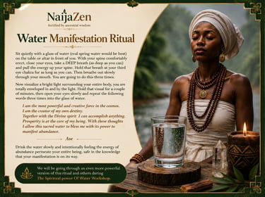 water manifestation ritual