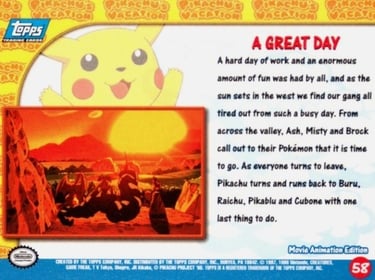 58 A Great Day Topps Pokémon The First Movie back