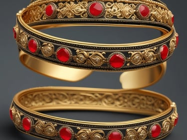 A bright, minimalistic display of various jewelry pieces on a clean surface.