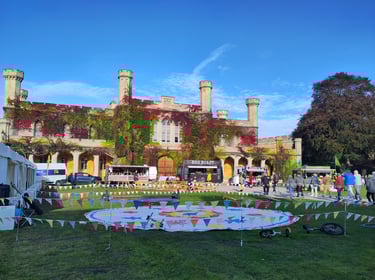 Pop up circus workshop area, Earthbound Misfits Lincoln castle