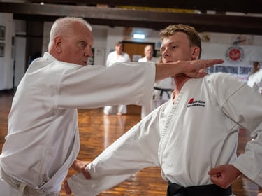 Sensei Dave Kershaw demonstrates haito uchi