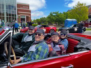 Club members love to round up their kids and grandkids to be in the parade in classic cars