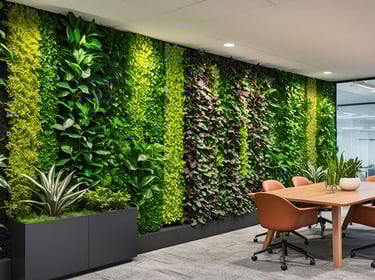 A stunning indoor vertical garden at a corporate office in Electronic City, Bangalore