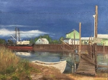 painting of Harbor in New Jersey