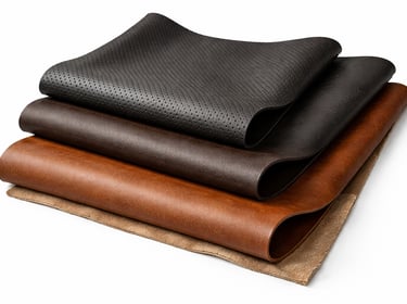 Heavy-duty industrial leather sheets for commercial applications.