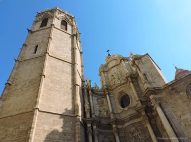 Valencia Cathedral with its iconic Miguelete bell tower, a Gothic masterpiece in the city center