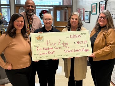 Pine Ridge Elementary Check Presentation to Eliminate School Lunch Debt - 12/08/2025