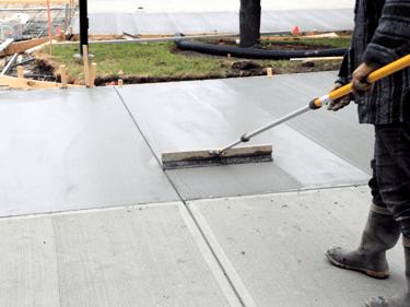 brushed concrete driveway installation