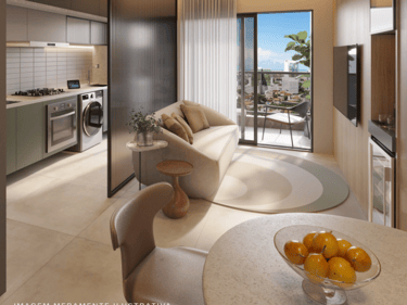 Imagem de dentro do apartamento de 58M²