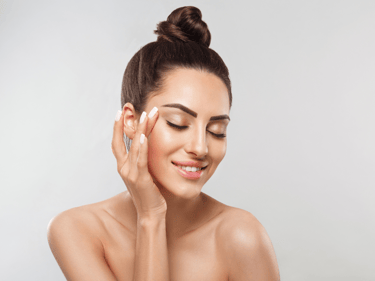 a woman with a perfect skin