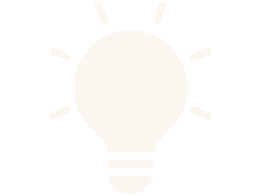Minimalist white glowing light bulb icon representing a creative idea or innovation on a solid black background.