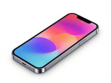 High-resolution product render of a sleek, modern smartphone on a clean white background, vibrant screen display, studio lighting, focused on the device's premium finish.