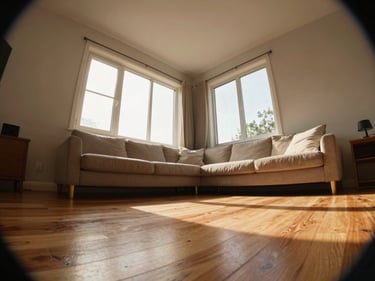 Interior living room photographed for a real estate listing and 3D home tour