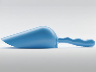 Blue HACCP scoop for seafood and raw fish. Professional hygiene standard.