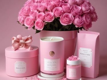 An assortment of scented candles in various shapes and sizes.