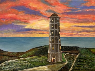 The Original Wicklow Head Lighthouse 2023 Acrylic on canvas, 9 x 12 x 3/4 inches  $165