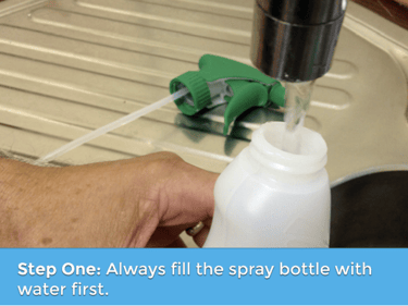 images of cleaning product being prepared