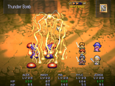 Lunar Silver Star Story Battle Screen