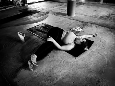 person practising yoga to improve posture and spinal alignment.