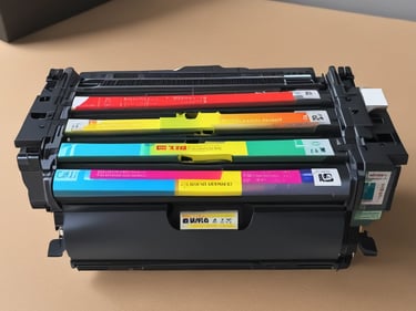 A collection of boxed items stacked neatly, featuring contrasting colors of black and red. The text 'SPARE PARTS' is prominently displayed on each box, accompanied by smaller text and brand name 'BONMAC'.