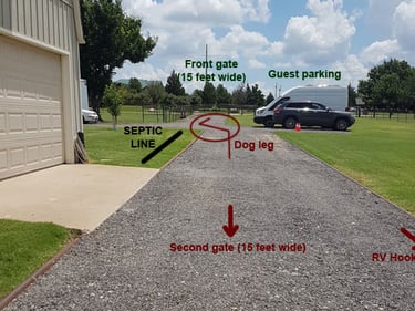 Windy Mane Ranch driveway and septic line to second gate 