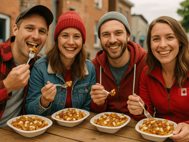 journée mondiale de la poutine entre amis