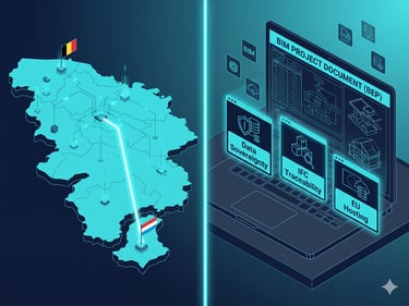 Illustration concept alignement numérique bâtiment et réglementation européenne AEC