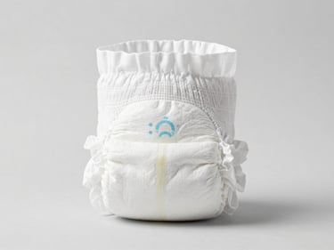Clinical studio shot of unbranded white pet diaper wrap, high-key lighting, soft neutral background.