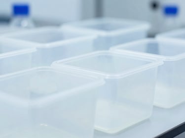 Viral packaging laboratory setup with bioreactors and sterile containers, clean clinical photography, bright high-key laboratory lighting, sterile white and light-blue tones, macro depth of field, 50mm.