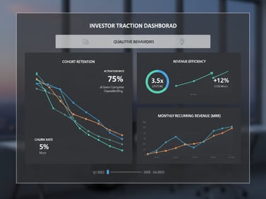 Dashboard showing the most important traction metrics VCs care about.