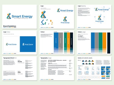 Smart Energy Training brand guide featuring new logo, fonts, colours and icons