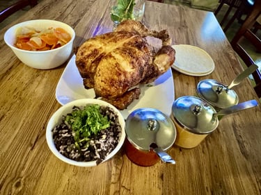Las Brasas restaurant whole roast chicken family dinner