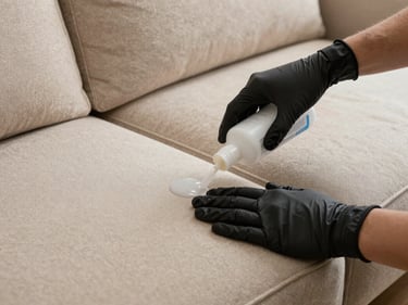 Sofá sendo aplicado Impermeabilização